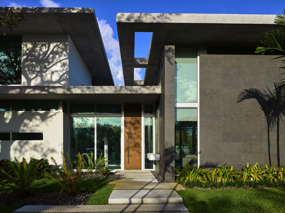 Modern and sleek front entryway
